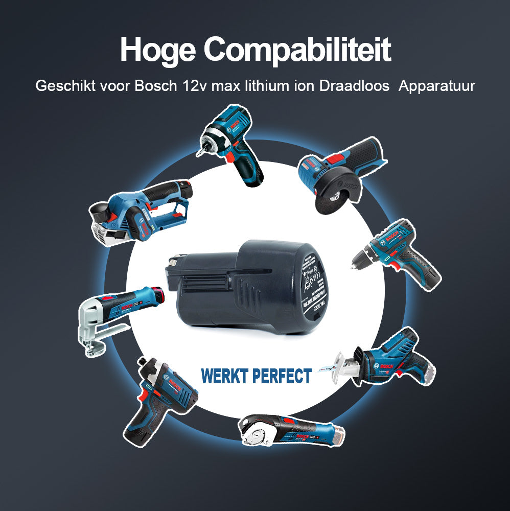 Voltière 3 ah Accu Geschikt voor 12v Bosch Apparatuur - 3000 mAh - GBA Series