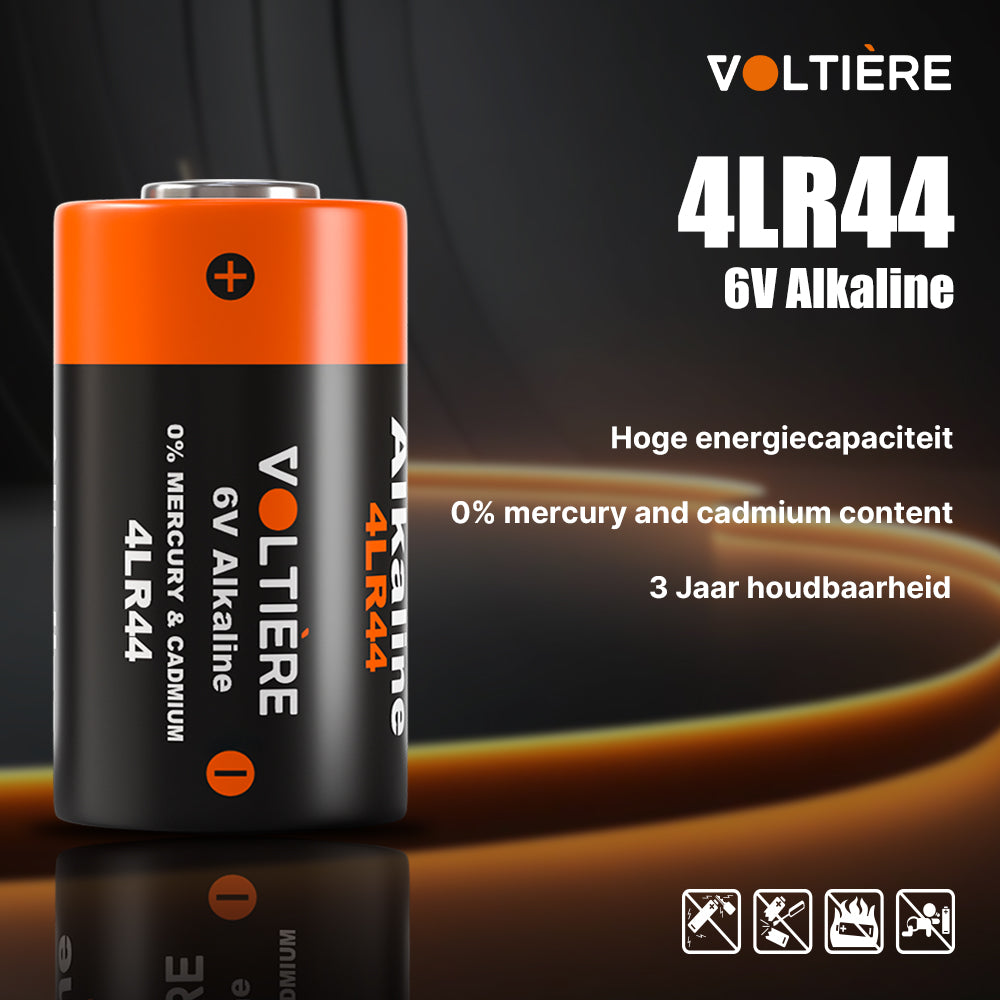 Voltière 10-Pack 4LR44 Alkaline 6V Knoopcel Batterijen