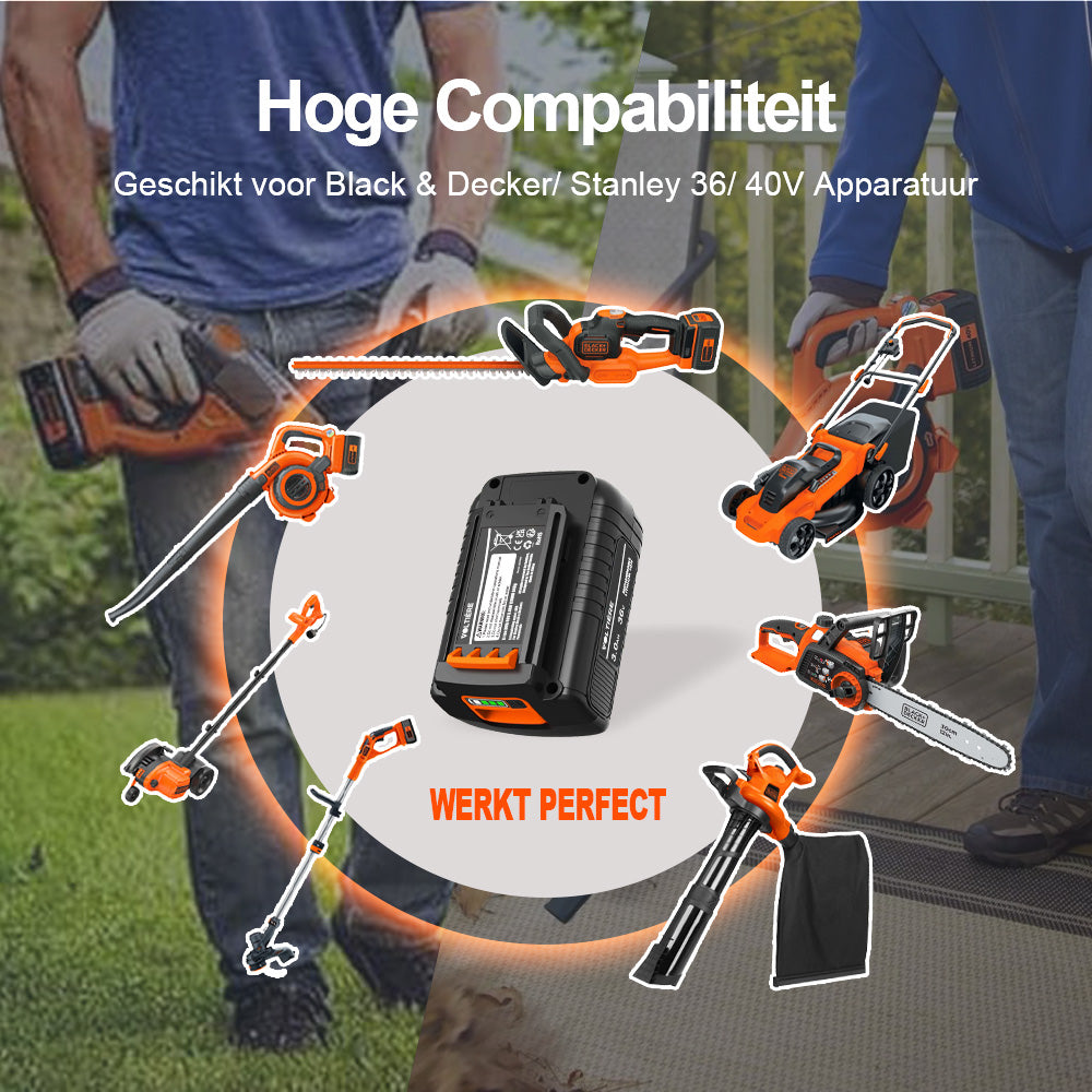 Voltière 3 ah Accu Geschikt voor 36v Black & Decker/ Stanley Apparatuur - 3000 mAh - BL2536-XJ Series