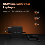 Voltière Universele Laptop oplader USB-C 65W - Geschikt voor Lenovo Dell HP Asus Acer Apple Samsung
