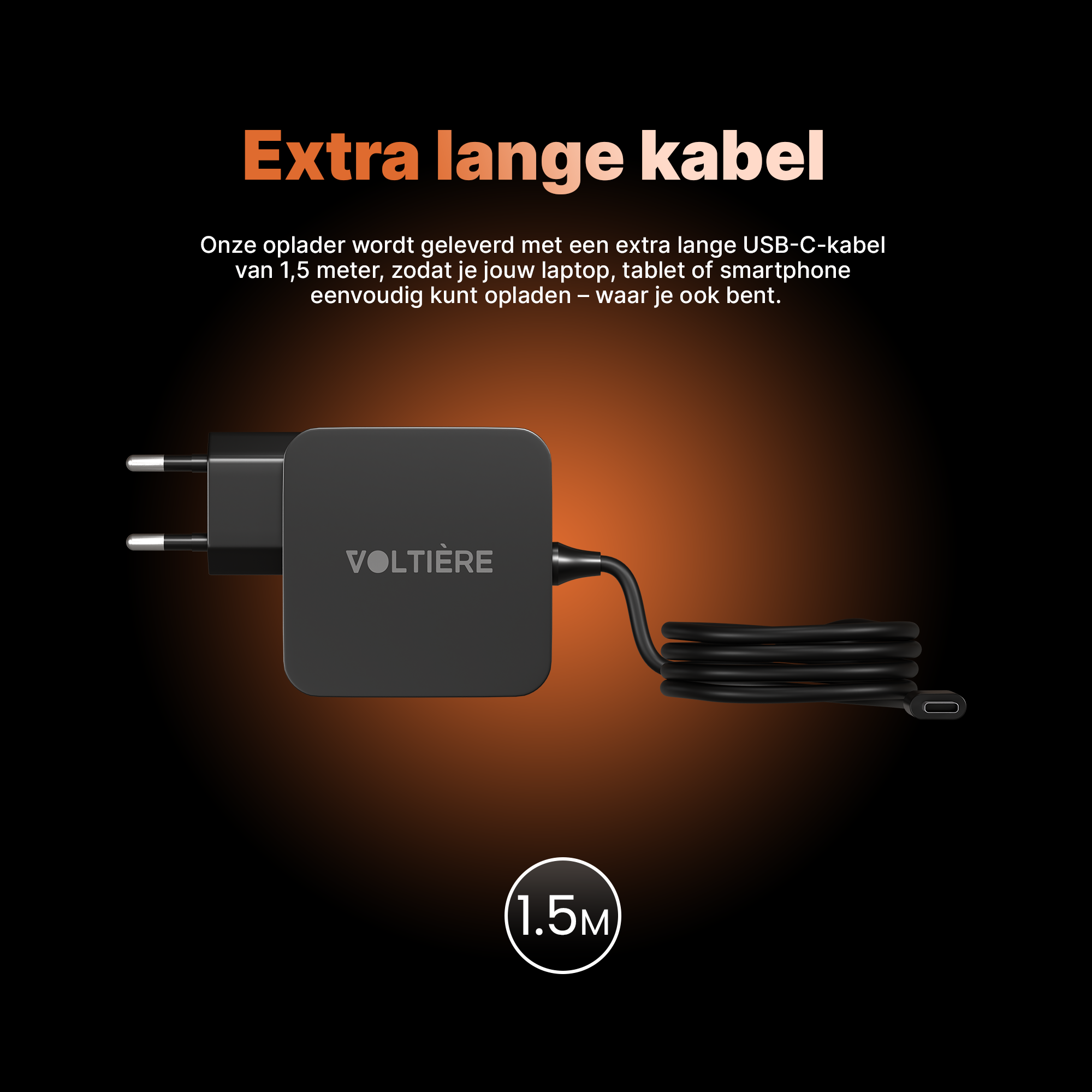 Voltière Universele Laptop oplader USB-C 65W - Geschikt voor Lenovo Dell HP Asus Acer Apple Samsung