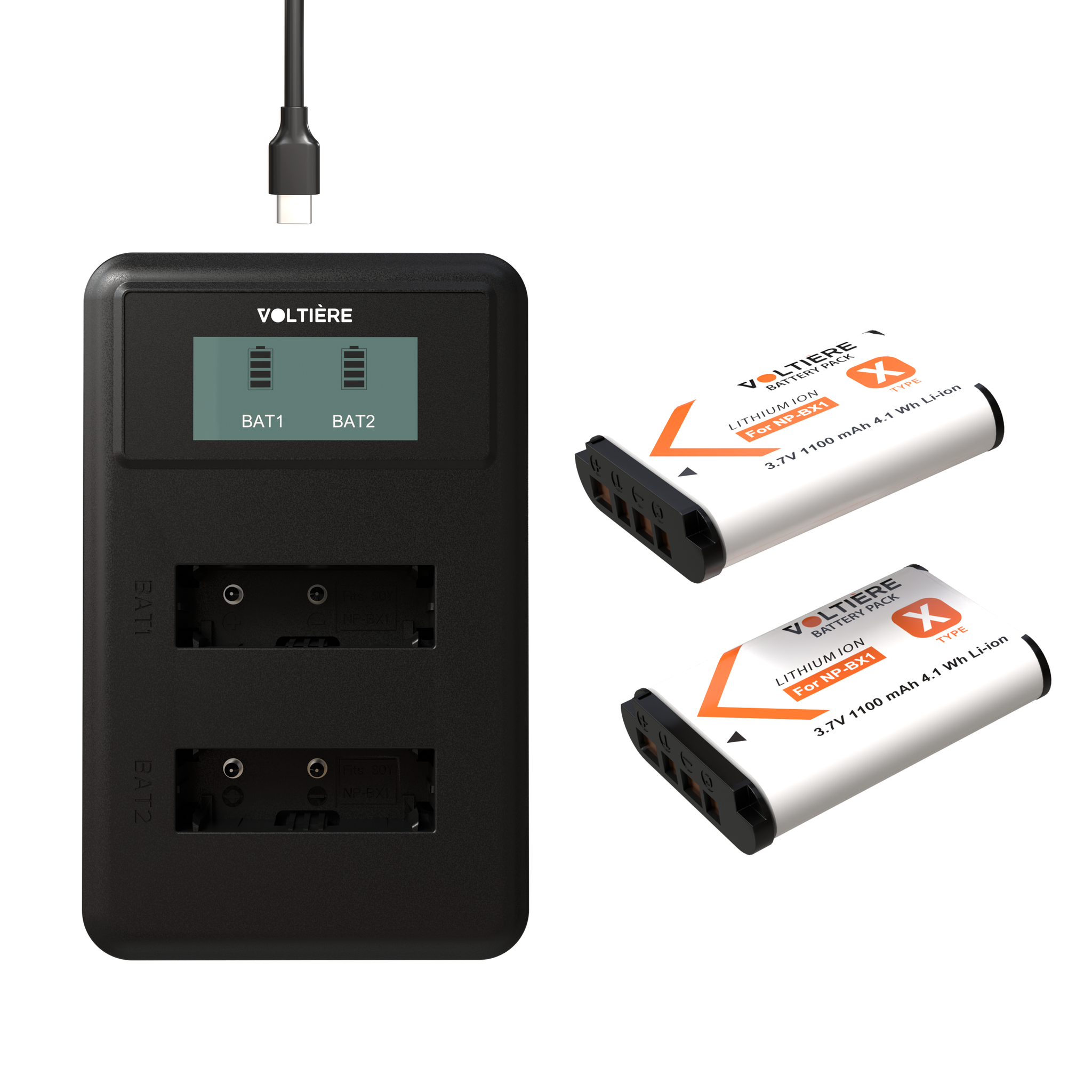 Voltière NP-BX1 Accu Set voor Digitale Camera's - BX1 Accu's + Oplader geschikt voor Sony Compact Camera's