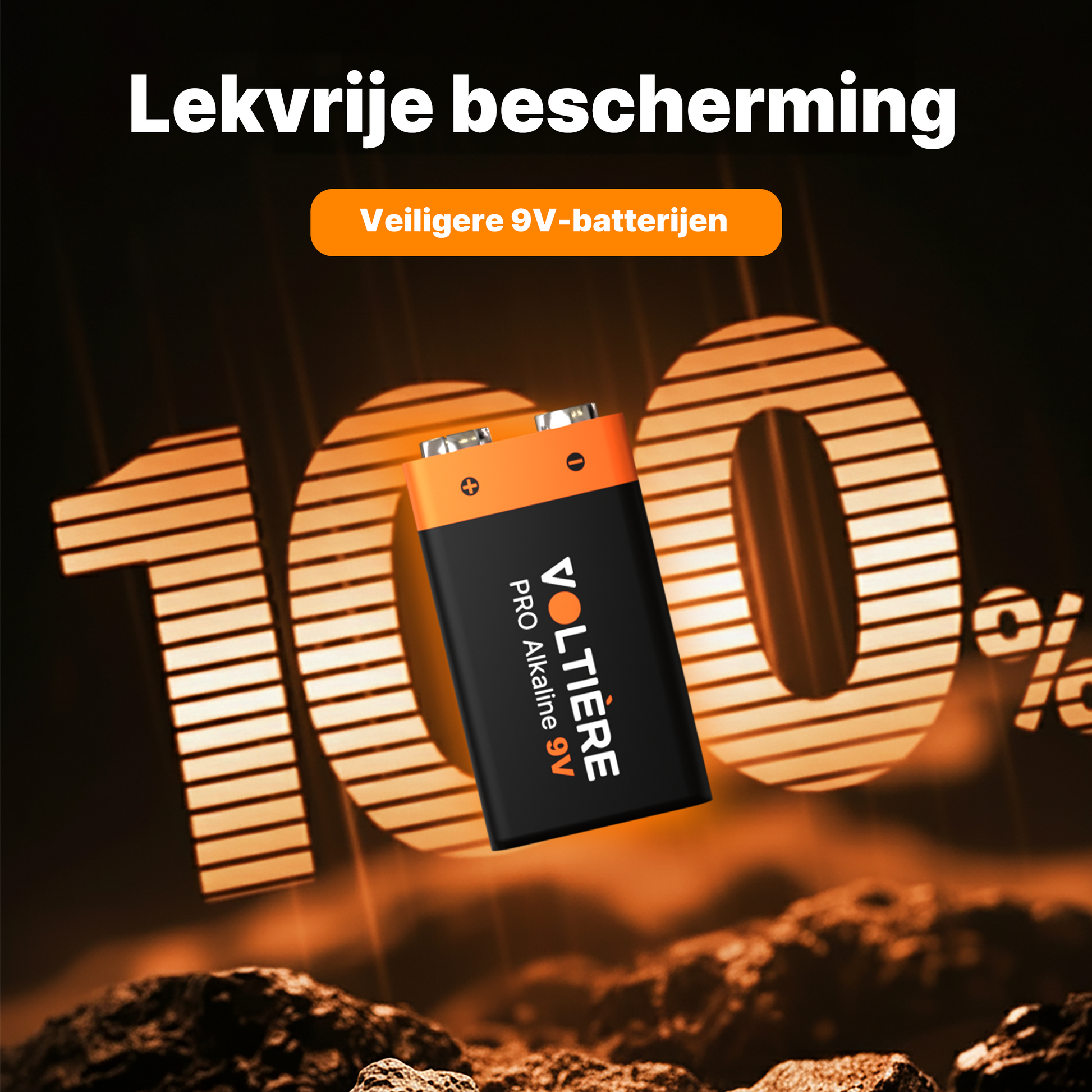 Voltière 10-Pack PRO Alkaline 9V Batterij - 6LR61