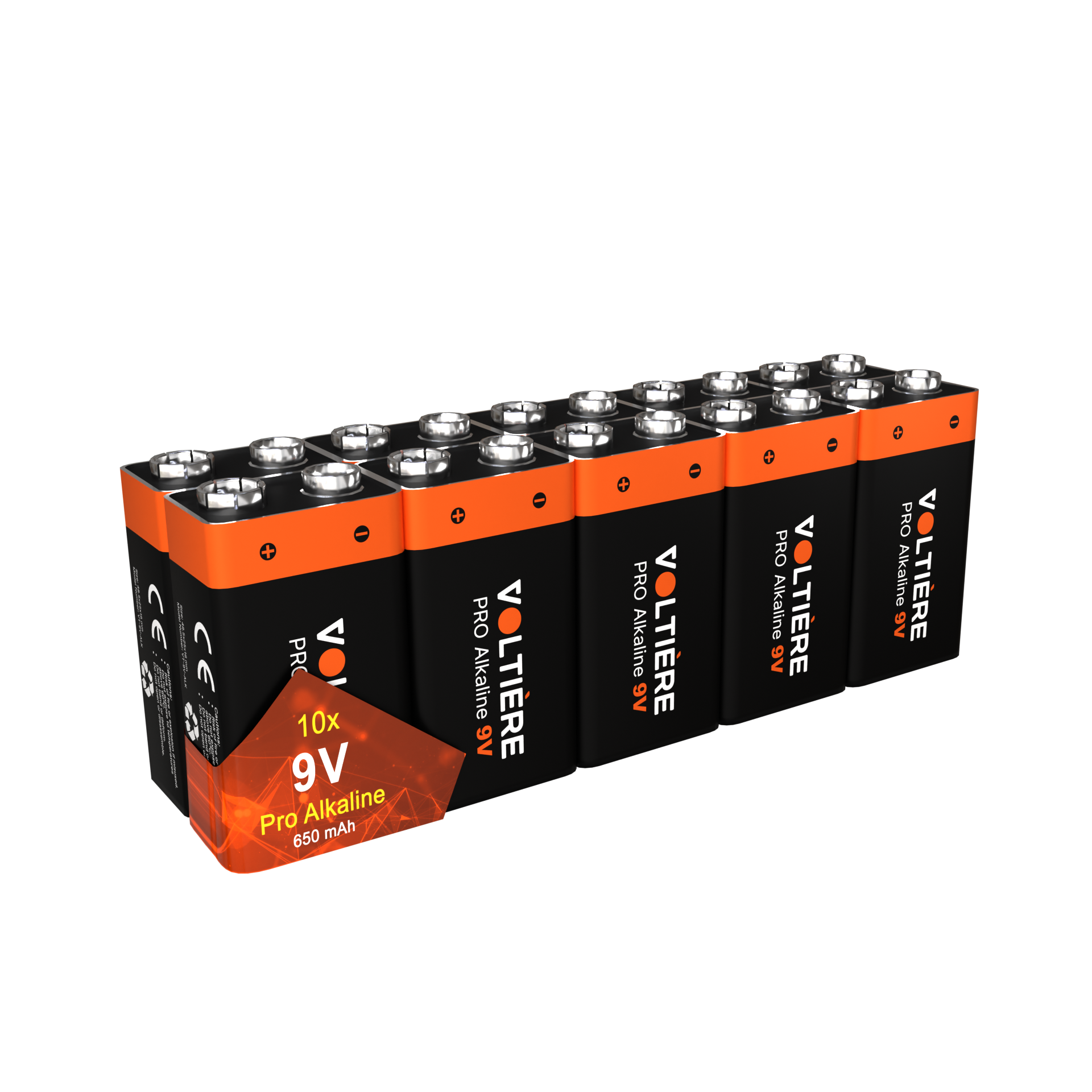 Voltière 10-Pack PRO Alkaline 9V Batterij - 6LR61
