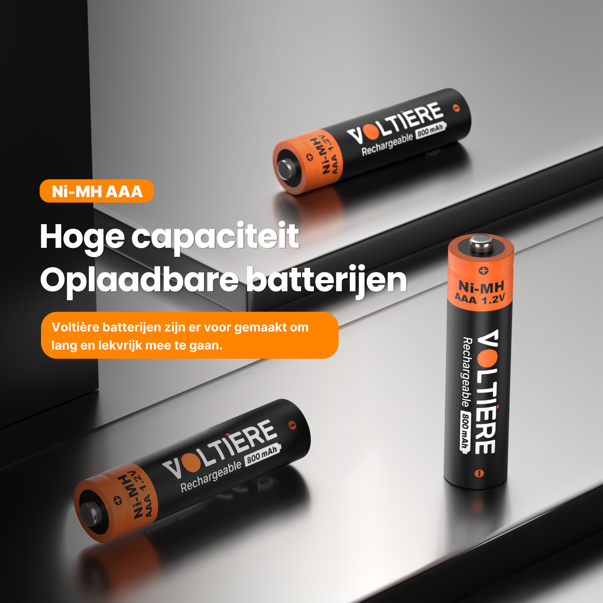 Voltière Oplaadbare Batterijen AAA - 800 mAh - Ni-MH AAA Batterij - 24 Stuks