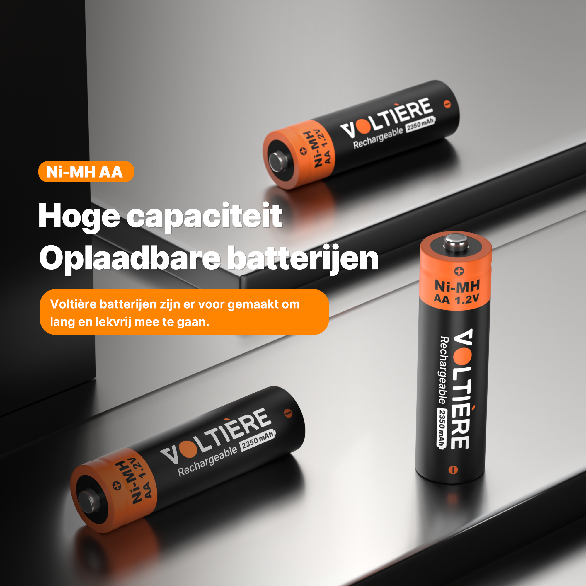 Voltière Oplaadbare Batterijen AA - 2300 mAh - Ni-MH AA Batterij - 12 Stuks