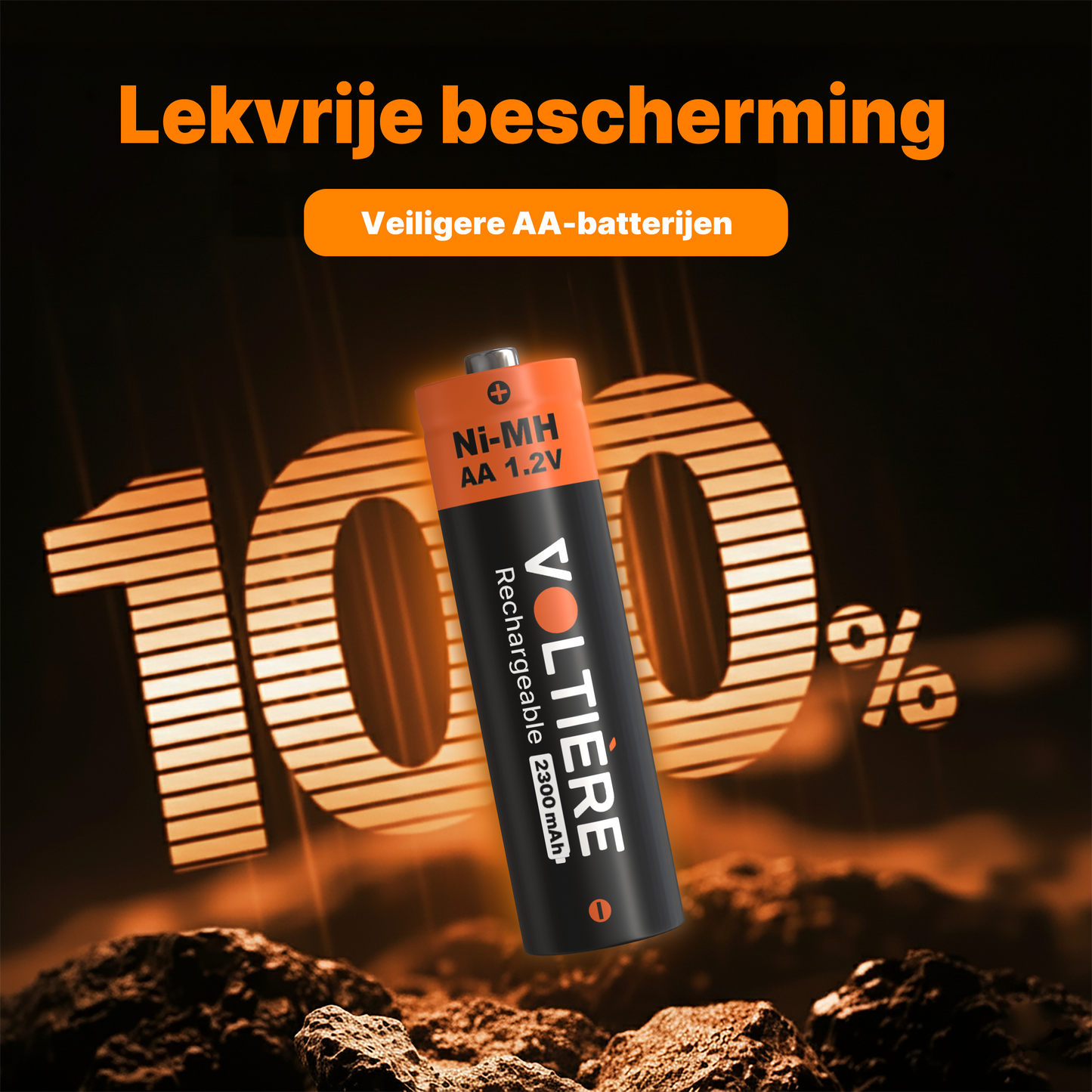 Voltière Oplaadbare Batterijen AA - 2300 mAh - Ni-MH AA Batterij - 12 Stuks