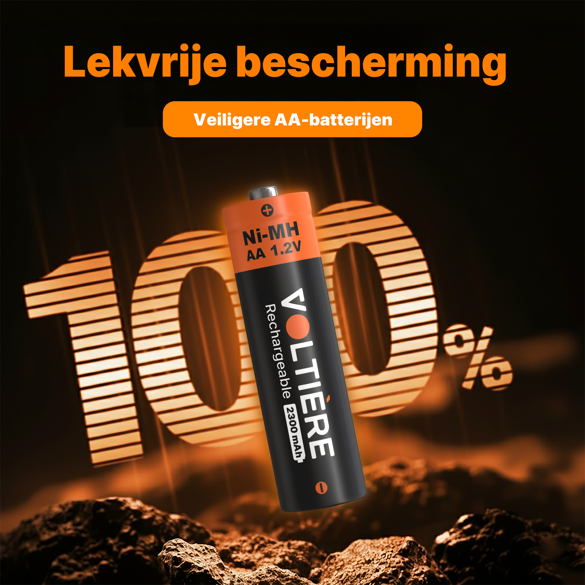 Voltière Oplaadbare Batterijen AA - 2300 mAh - Ni-MH AA Batterij - 12 Stuks