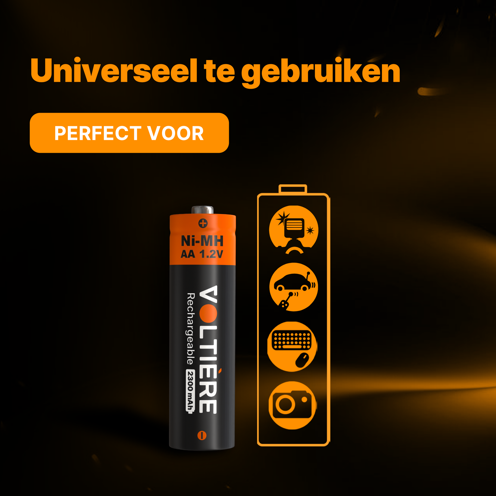 Voltière Oplaadbare Batterijen AA - 2300 mAh - Ni-MH AA Batterij - 12 Stuks