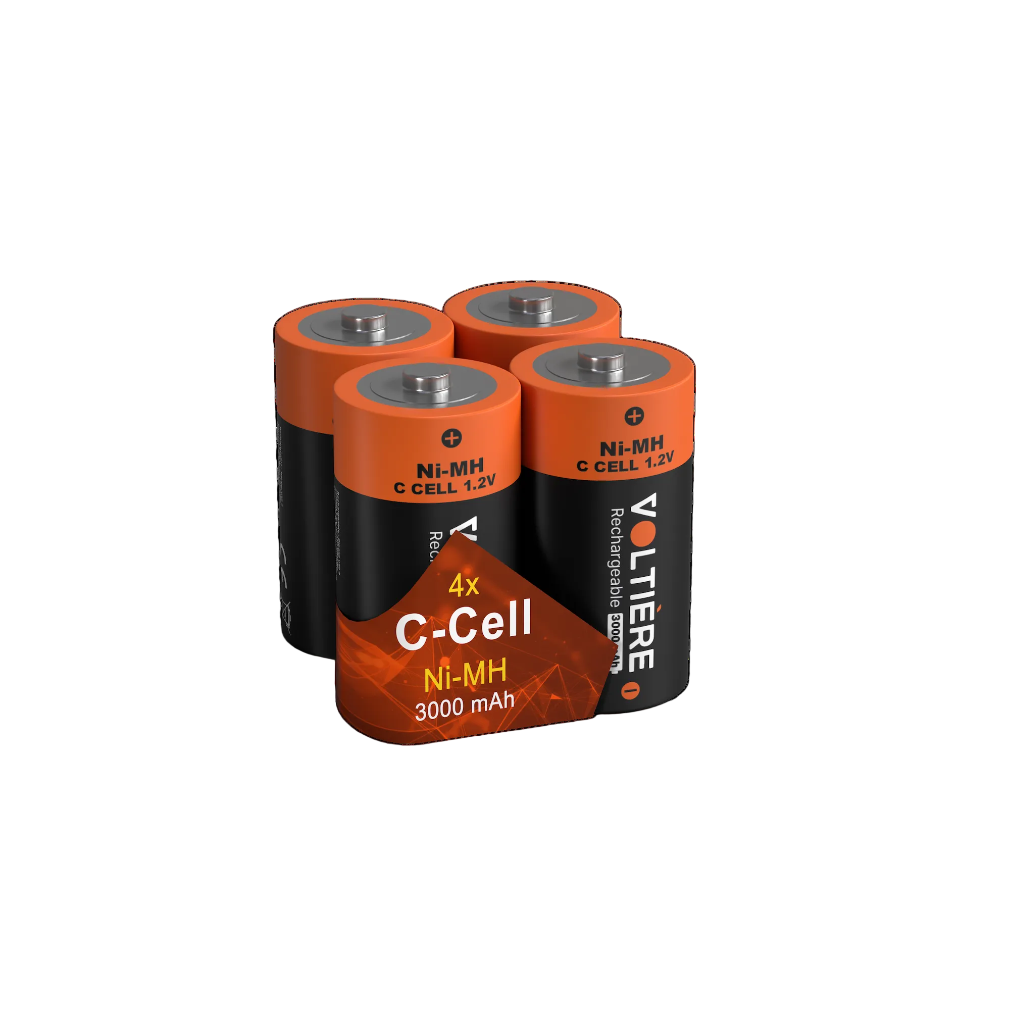 Voltière Oplaadbare Batterijen C - 3000 mAh - Ni-MH Batterij C - 4 Stuks