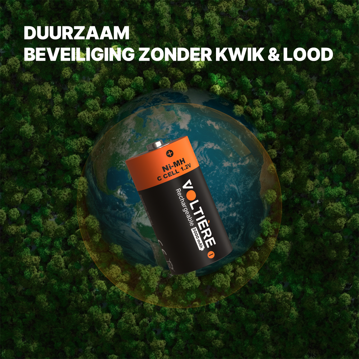 Voltière Oplaadbare Batterijen C - 3000 mAh - Ni-MH Batterij C - 4 Stuks
