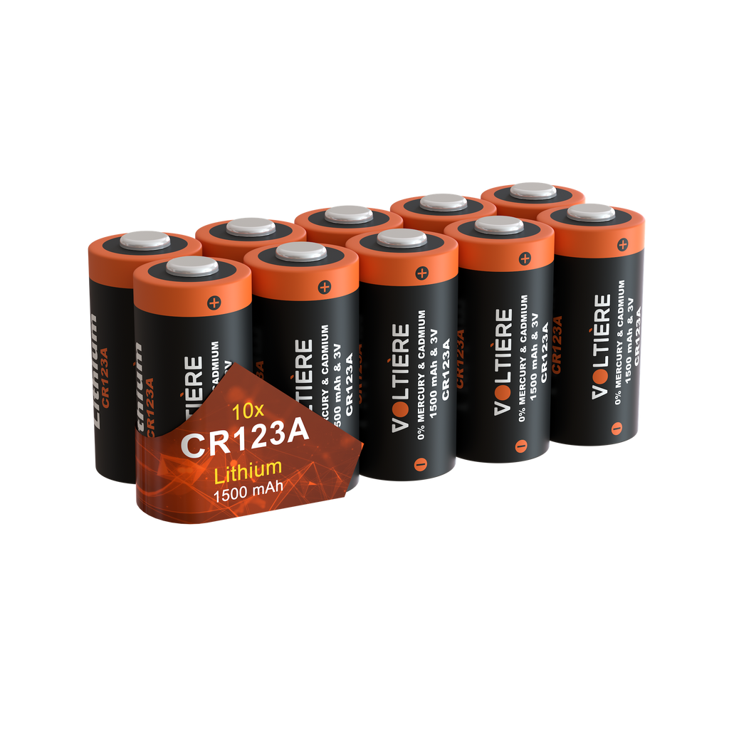 Voltière Lithium CR123A batterij - CR123 - CR123a 3V Batterij - 10 stuks