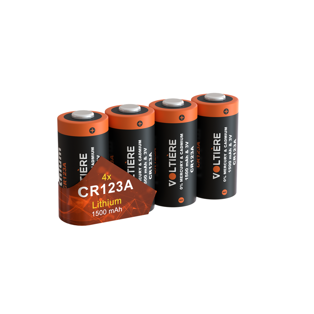 Voltière Lithium CR123A batterij - CR123 - CR123a 3V Batterij - 4 stuks