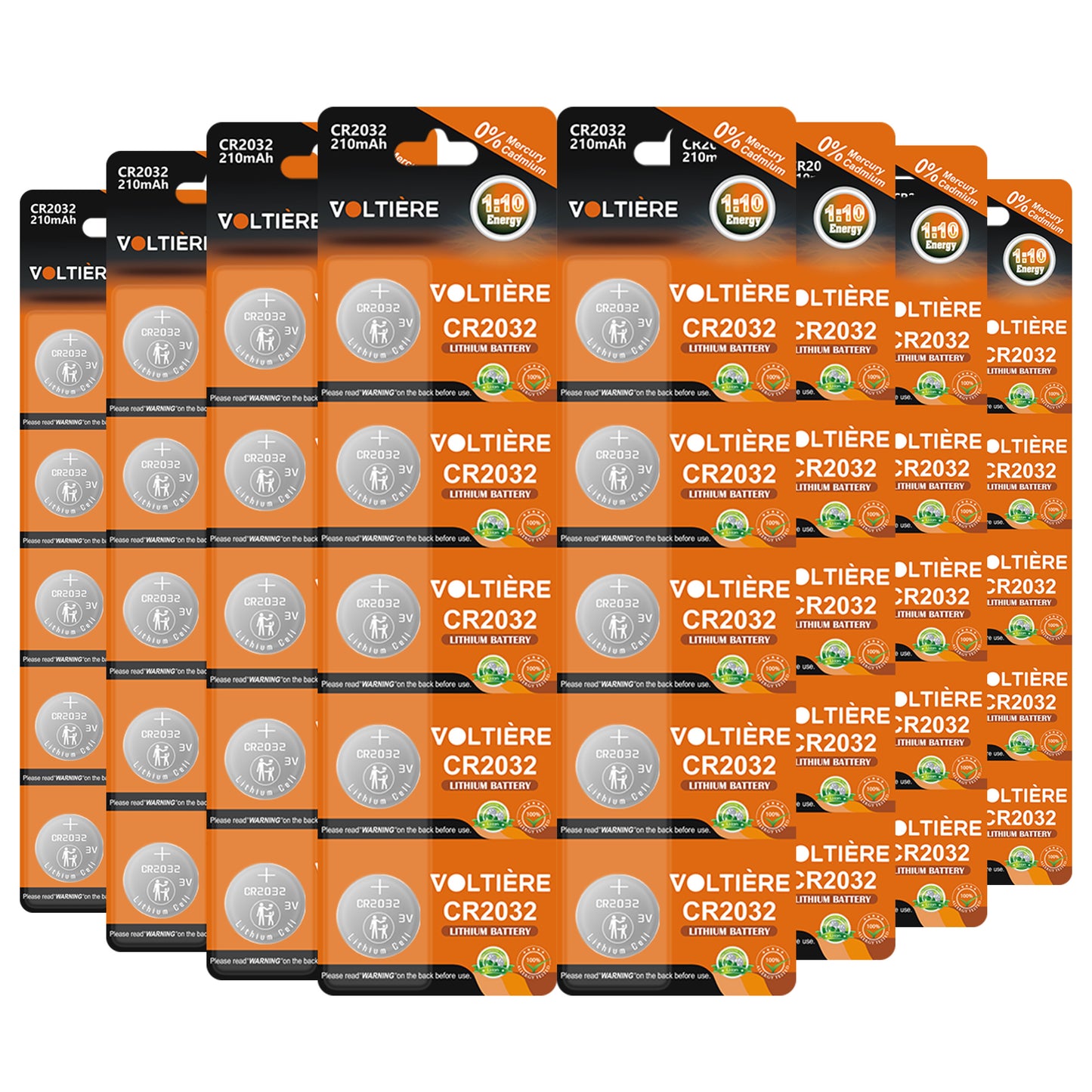 Voltière 40-Pack CR2032 Knoopcel Batterij - Lithium 3v CR2032