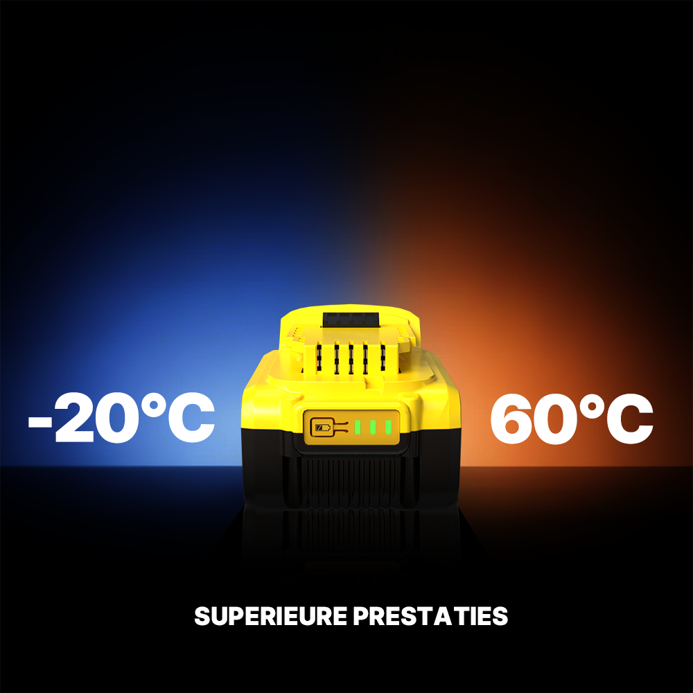 Voltière Vervangende 5 ah Accu Geschikt voor 18v DeWalt Apparatuur - 5000 mAh Batterij met LED identificatie - DCB184 Series