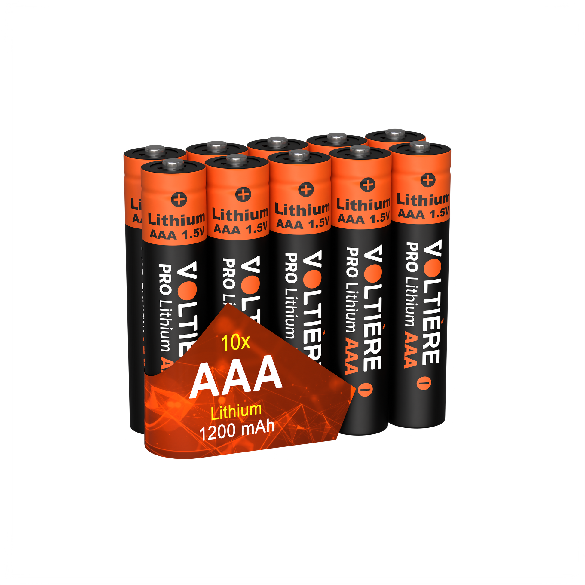Voltière 10-Pack Lithium Batterijen AAA 1.5V - FR03 Wegwerpbatterij 1200 mAh