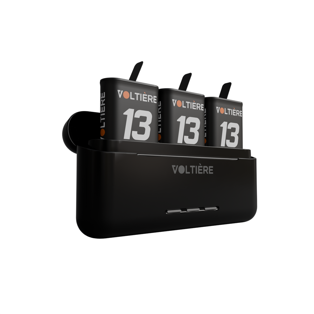 Voltière Oplader met 3 Batterijen geschikt voor GoPro 13 - Snelle oplader met accu's geschikt voor Go Pro Hero 13