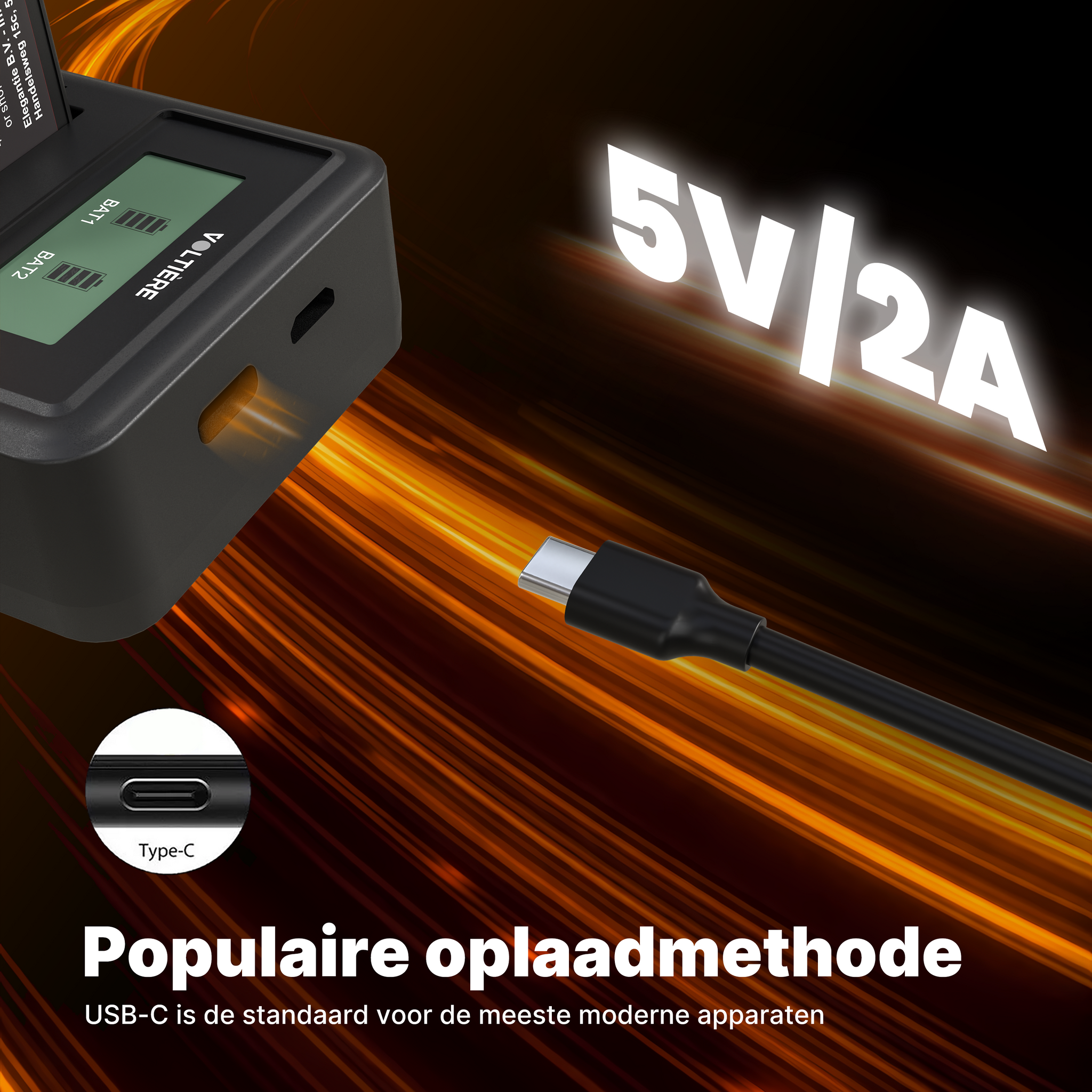 Voltière LP-E10 Accu Set voor Digitale Camera's - LP-E10 Accu's + Oplader geschikt voor Canon Camera's
