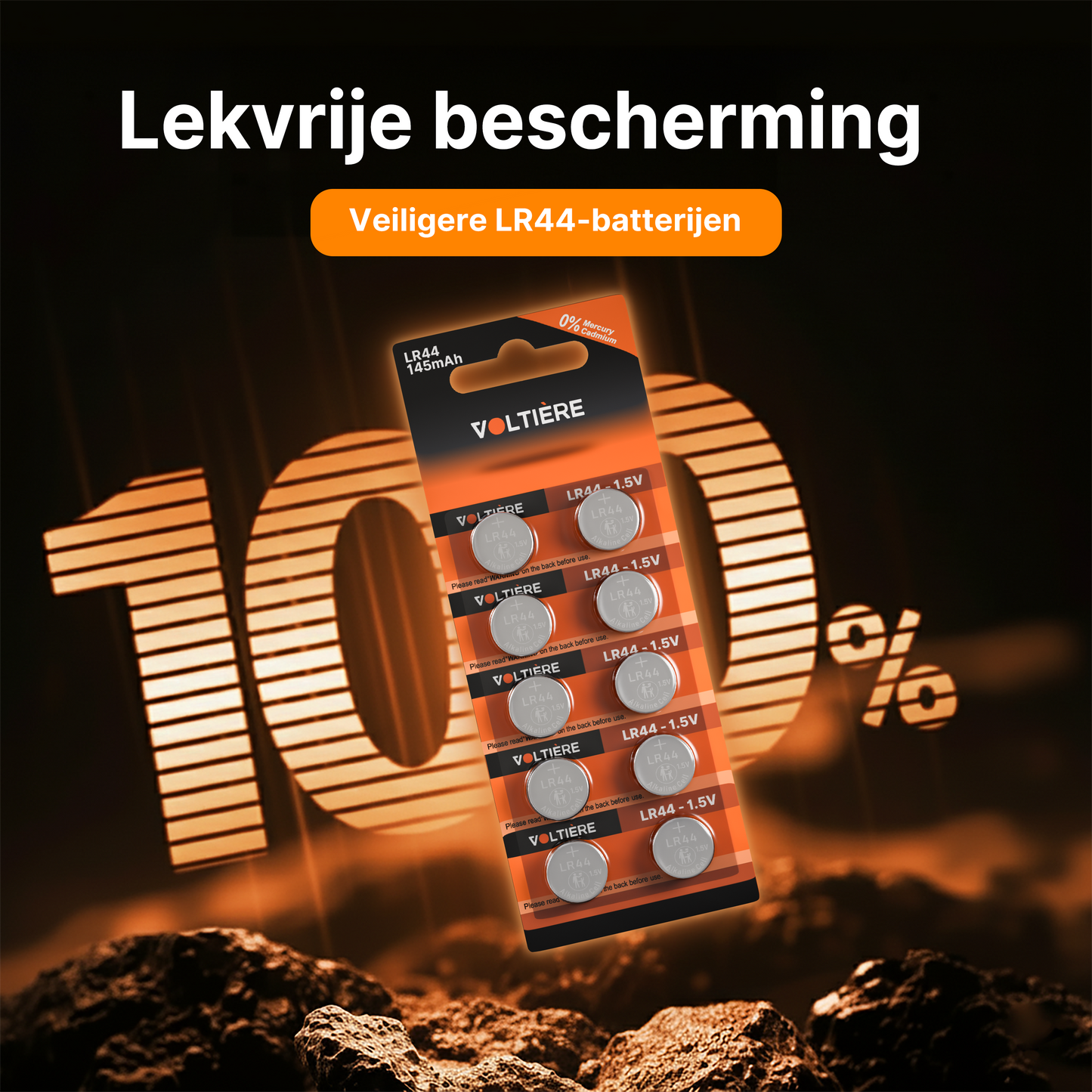 Voltière 50-Pack LR41 Batterij - AG13 Knoopcel Batterijen - LR41 Knoopcelbatterij - 50 Stuks
