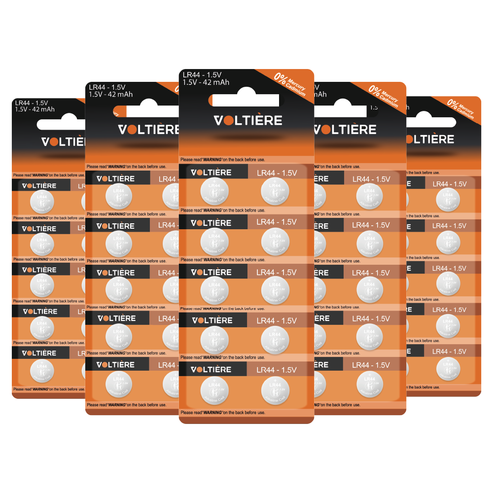 Voltière 50-Pack LR44 Batterij - AG13 Knoopcel Batterijen - LR44 Knoopcelbatterij - 50 Stuks