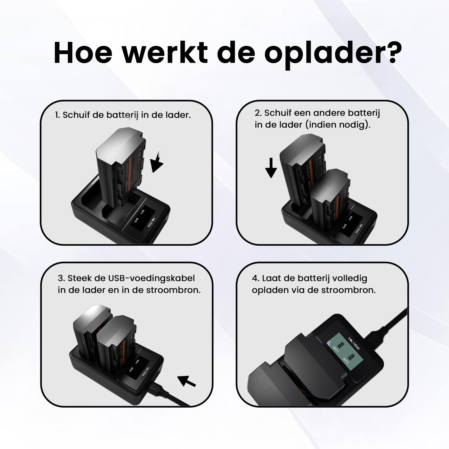 Voltière NP-FZ100 Accu Set voor Digitale Camera's - FZ100 Accu's + Oplader geschikt voor Sony Camera's