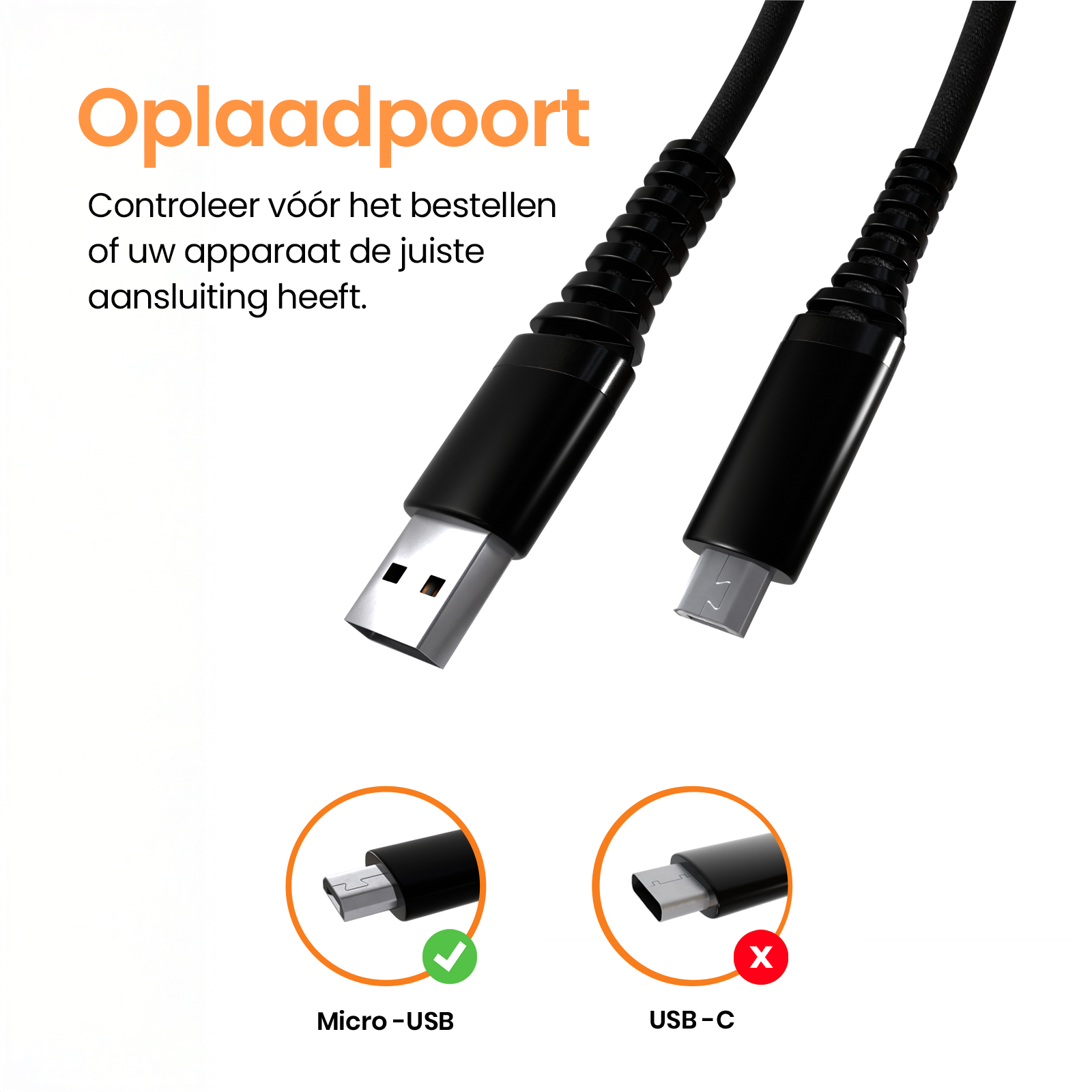 Voltière USB A naar Micro USB Kabel - PlayStation 4 oplaadkabel - 3 Meter