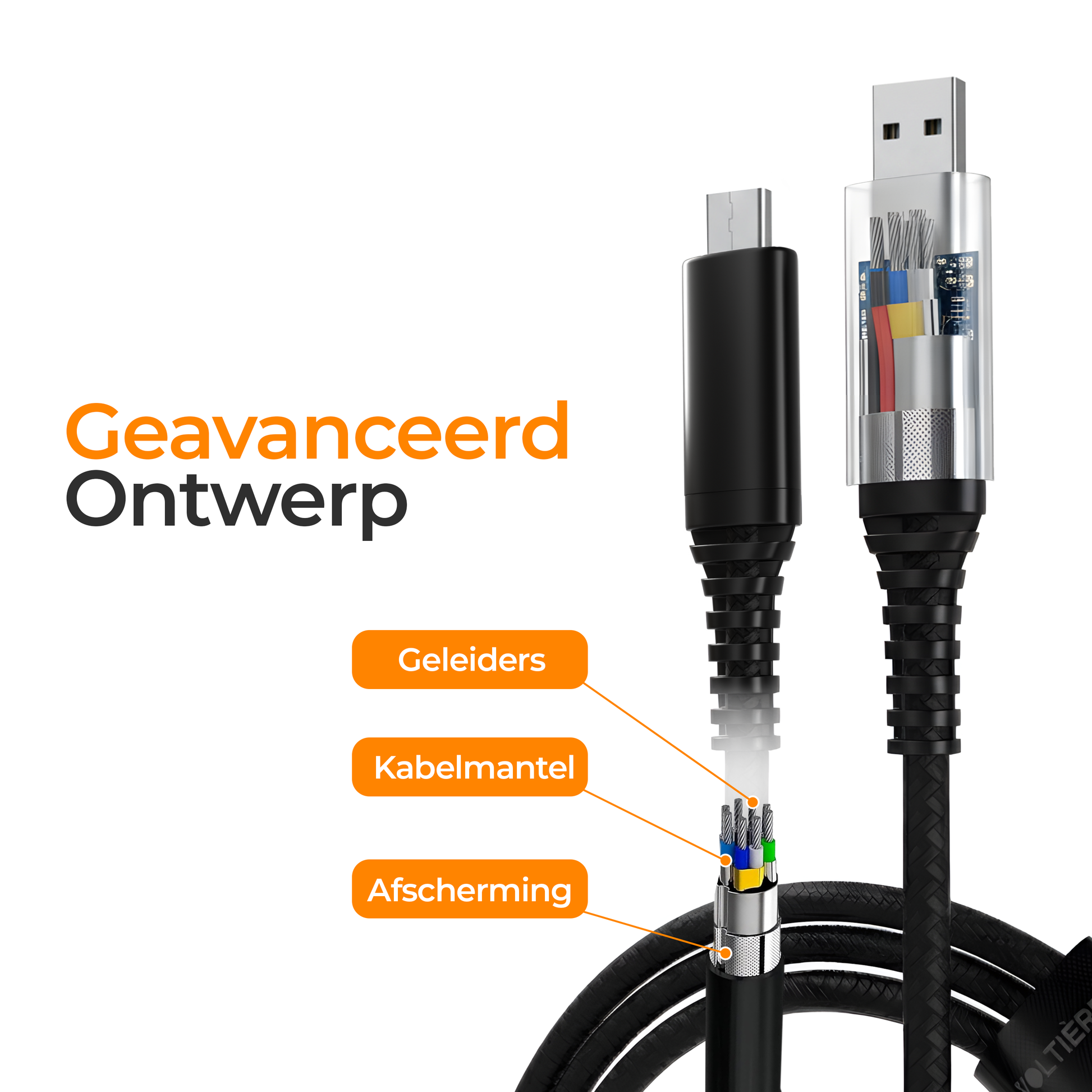 Voltière USB A naar Micro USB Kabel - PlayStation 4 oplaadkabel - 3 Meter