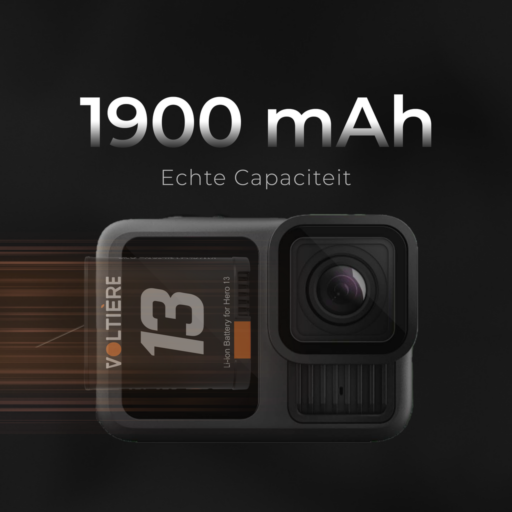 Voltière Batterij geschikt voor GoPro 13 - 1900 mAh - Action Camera Accu geschikt voor GoPro Hero 13