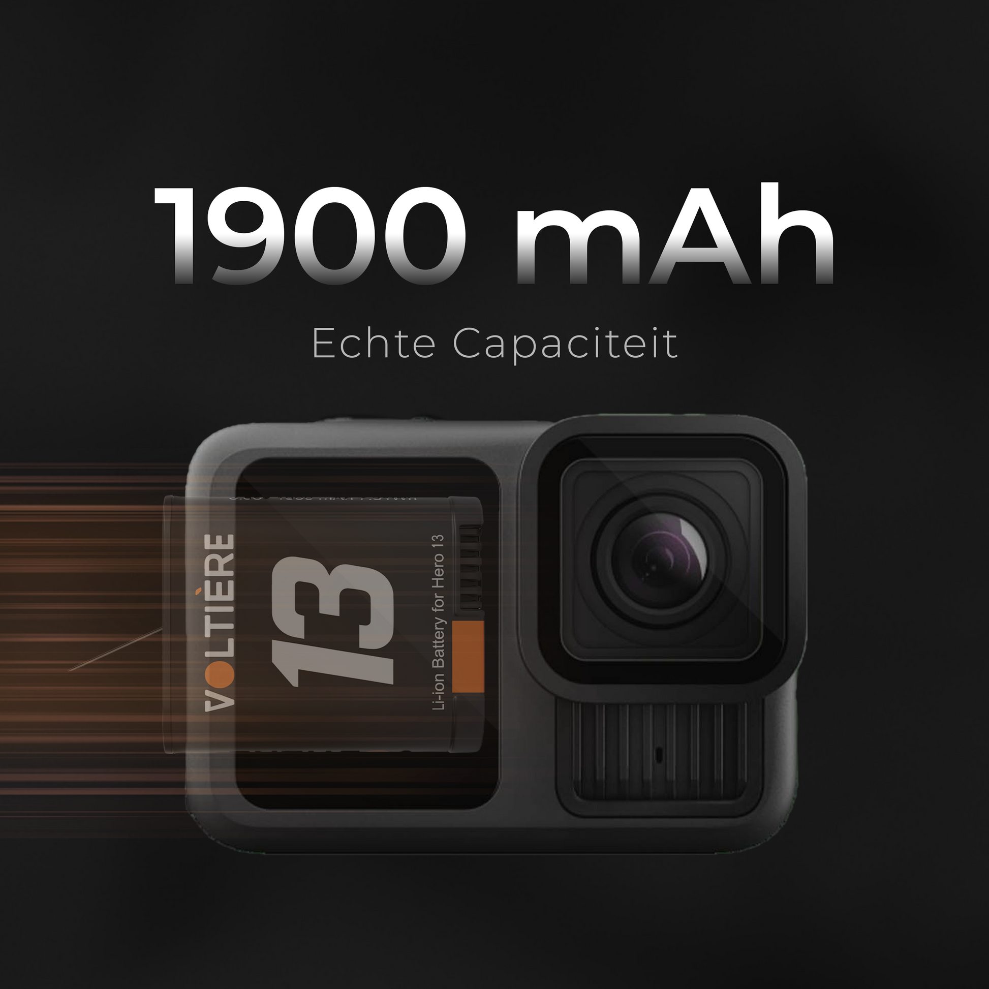 Voltière Batterij geschikt voor GoPro 13 - 1900 mAh - Action Camera Accu geschikt voor GoPro Hero 13