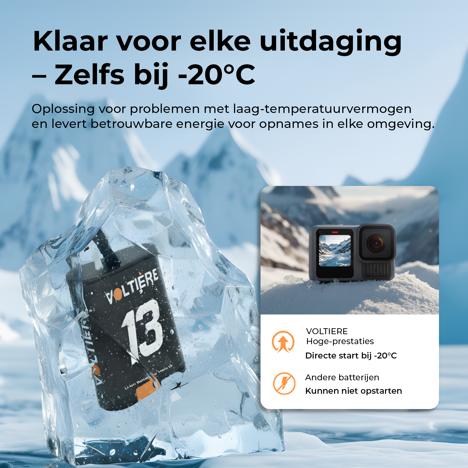 Voltière Oplader met 3 Batterijen geschikt voor GoPro 13 - Snelle oplader met accu's geschikt voor Go Pro Hero 13
