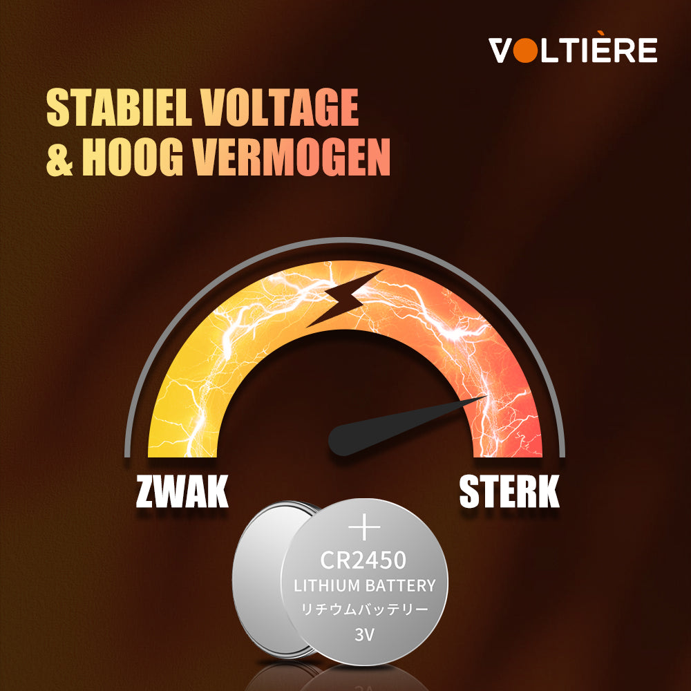 Voltière 15-Pack CR2450 Knoopcel Batterij - Lithium 3v CR2450