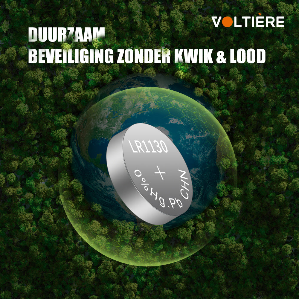 Voltière 30-Pack LR1130 Batterij - AG10 Knoopcel Batterijen - 30 Stuks