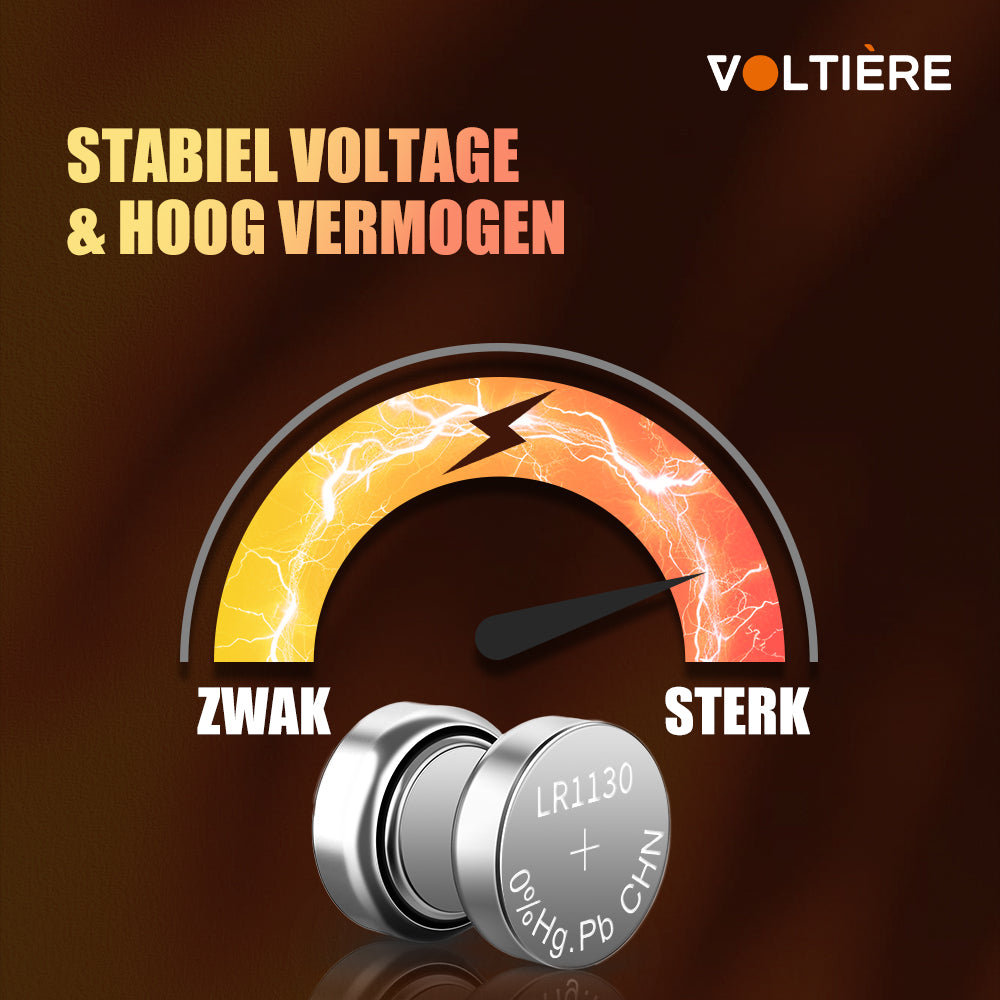 Voltière 30-Pack LR1130 Batterij - AG10 Knoopcel Batterijen - 30 Stuks