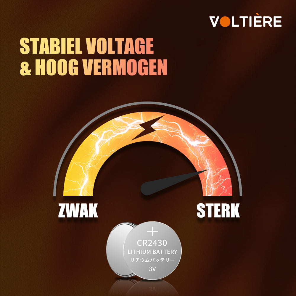 Voltière 15-Pack CR2430 Knoopcel Batterij - Lithium 3v CR2430