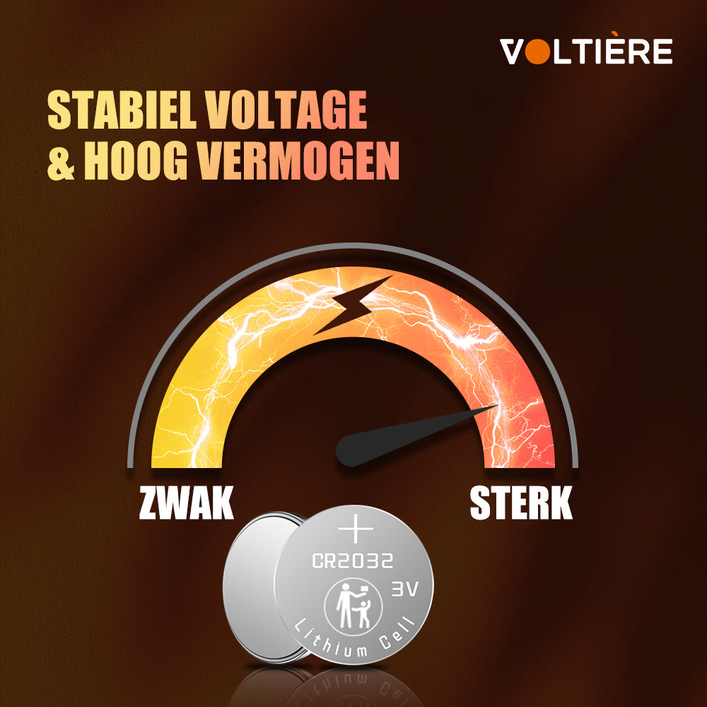 Voltière 40-Pack CR2032 Knoopcel Batterij - Lithium 3v CR2032