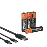 Voltière 4-Pack Oplaadbare Batterijen AAA - 814 mWH AAA Batterij met 2in1 Oplaadkabel - Li-ion USB C Batterijen